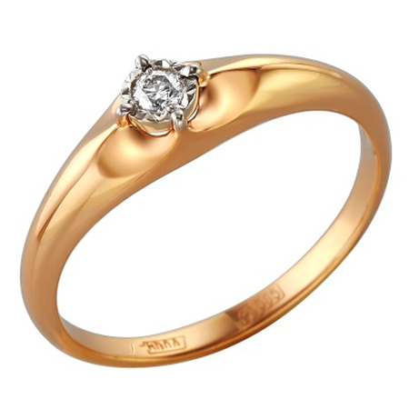 Кольцо, золото, бриллиант, 1-105-271